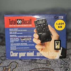 RARE Total Recall Digital Voice Recorder & Organizer NEW Digital Recorder Sycom